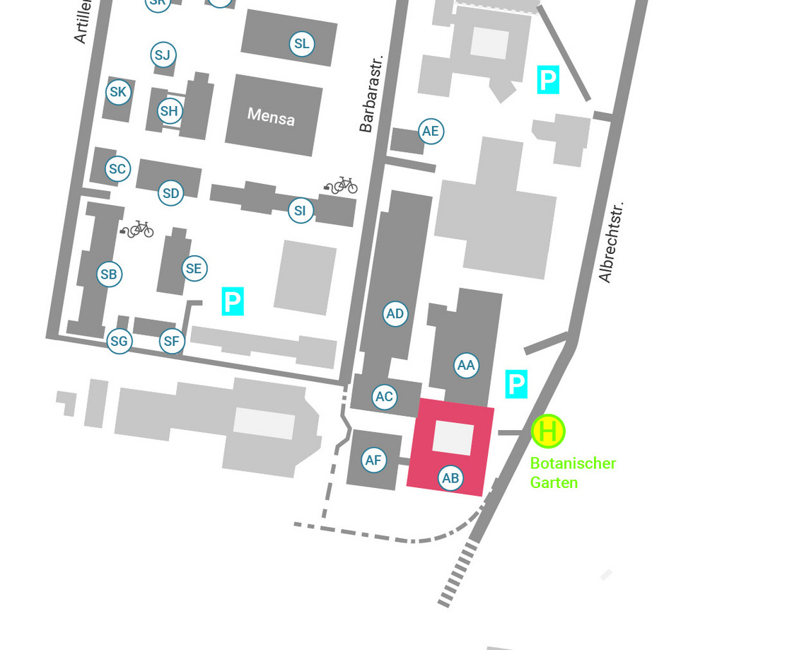 Das Bild zeigt den Lageplan der  Osnabrck am Campus Caprivi und Westerberg